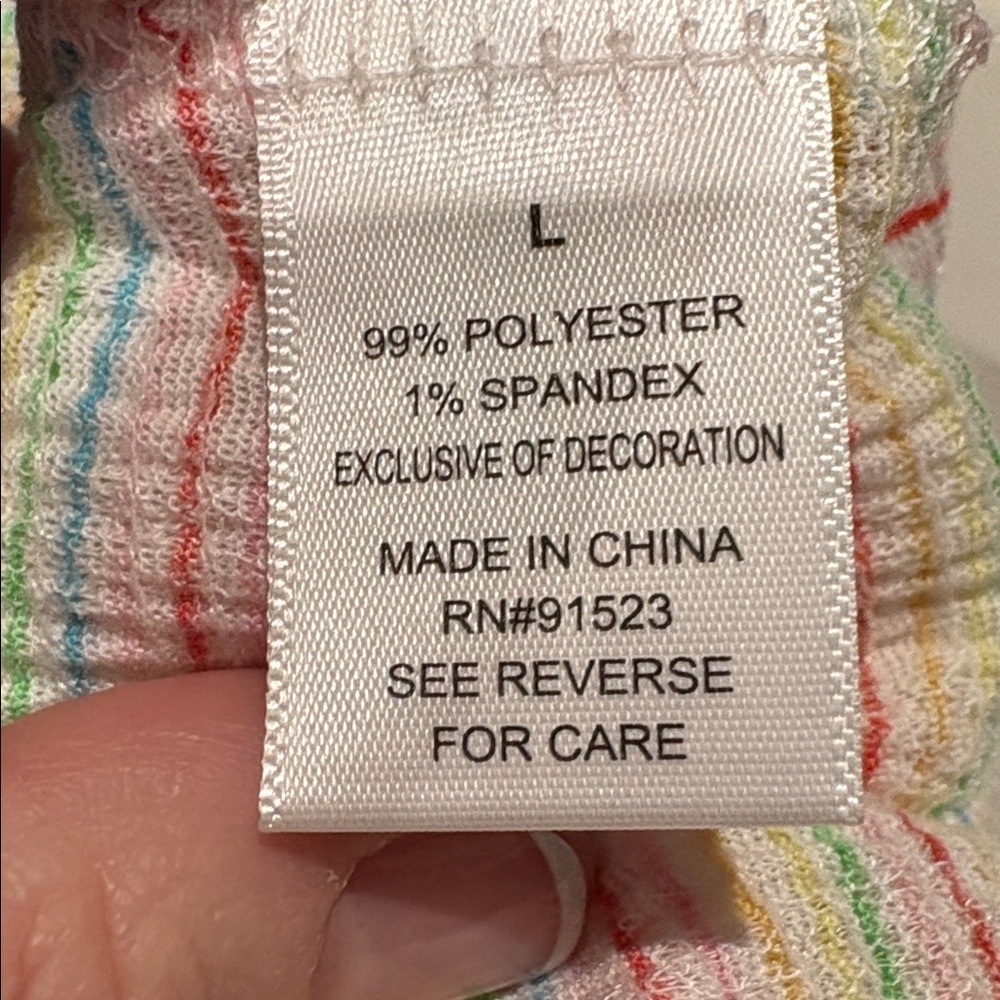 Emerson Rose - Stripe and Butterfly Tee and Short Pajama Set.  Size Large. NWT - Picture 15 of 16